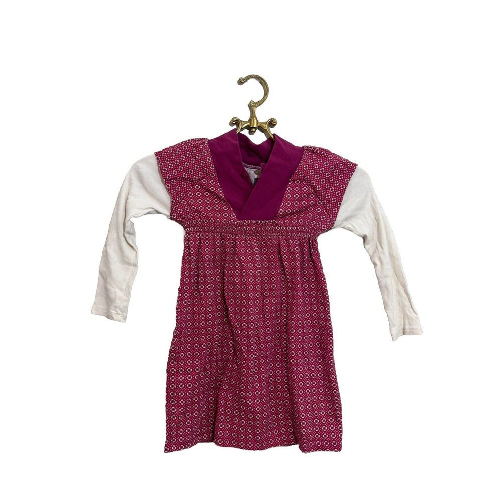 Tea Collection Girls Long Sleeve Maroon‎ Dress Size 4